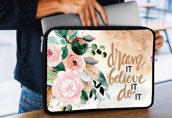 Laptop Sleeve-Canvas- Motivation -Floral - WE PRINT