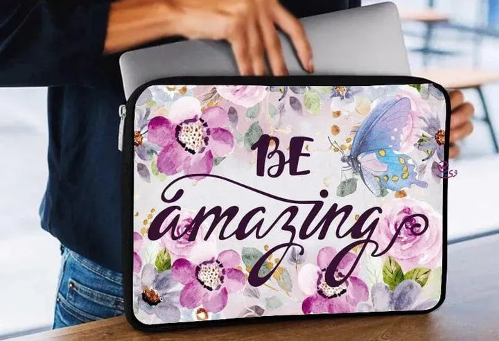 Laptop Sleeve-Canvas- Motivation -Floral - WE PRINT