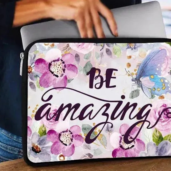 Laptop Sleeve-Canvas- Motivation -Floral - WE PRINT