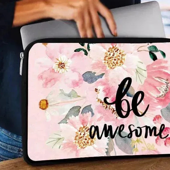 Laptop Sleeve-Canvas- Motivation -Floral - WE PRINT