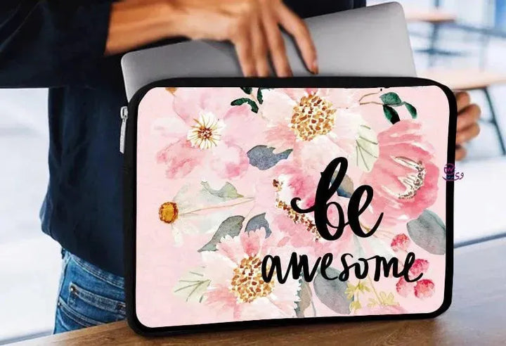 Laptop Sleeve-Canvas- Motivation -Floral - WE PRINT