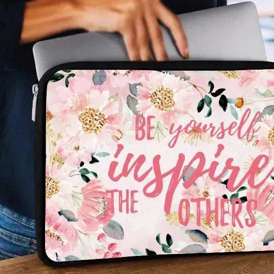 Laptop Sleeve-Canvas- Motivation -Floral - WE PRINT
