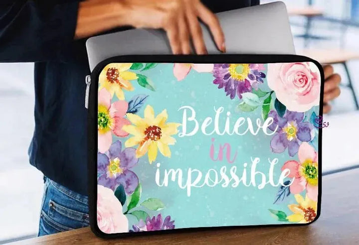 Laptop Sleeve-Canvas- Motivation -Floral - WE PRINT