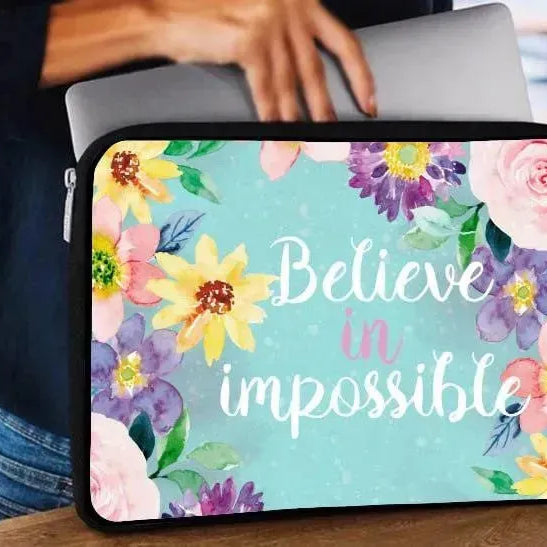 Laptop Sleeve-Canvas- Motivation -Floral - WE PRINT