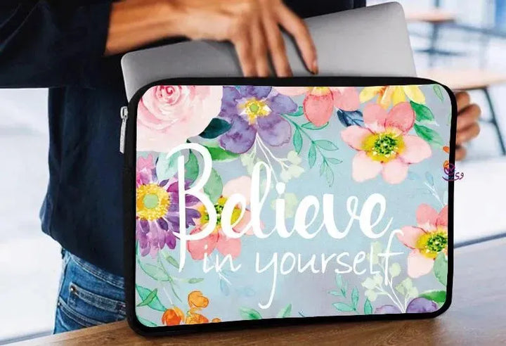 Laptop Sleeve-Canvas- Motivation -Floral - WE PRINT