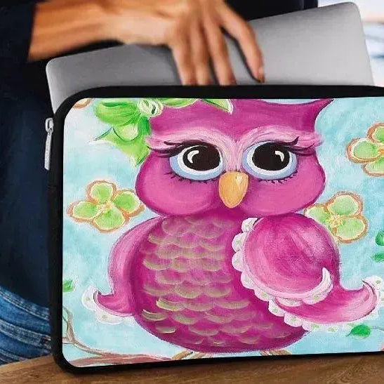 Laptop Sleeve-Canvas- Owl - WE PRINT