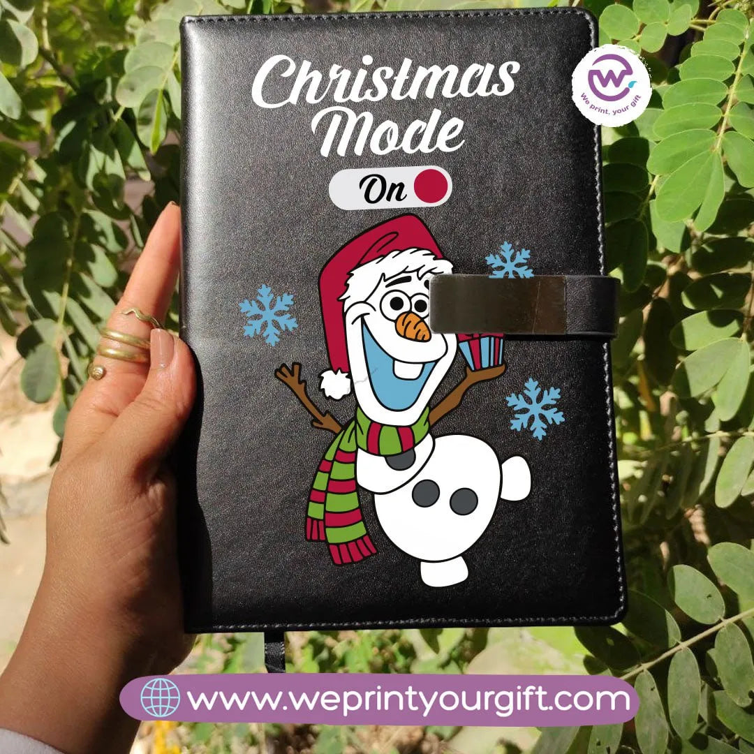 Leather Notebook with Magnetic Clip-Christmas - WE PRINT