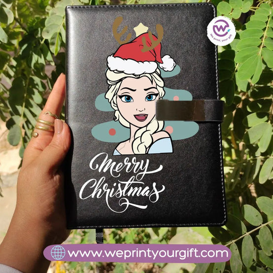 Leather Notebook with Magnetic Clip-Christmas - WE PRINT