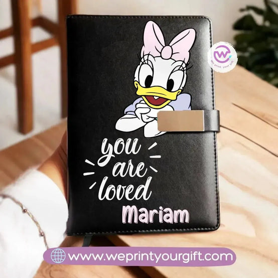 Leather Notebook with magnetic clip- Disney - WE PRINT