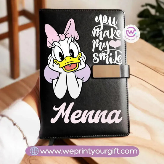 Leather Notebook with magnetic clip- Disney - WE PRINT