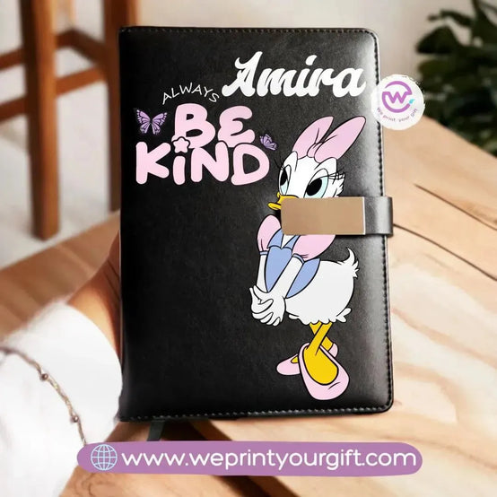 Leather Notebook with magnetic clip- Disney - WE PRINT