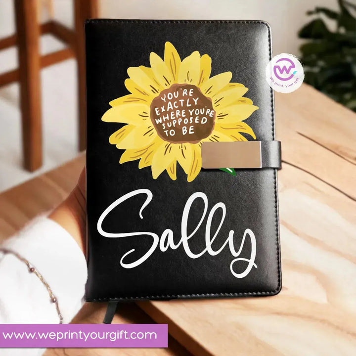 Leather Notebook with Magnetic clip-EN Names - WE PRINT