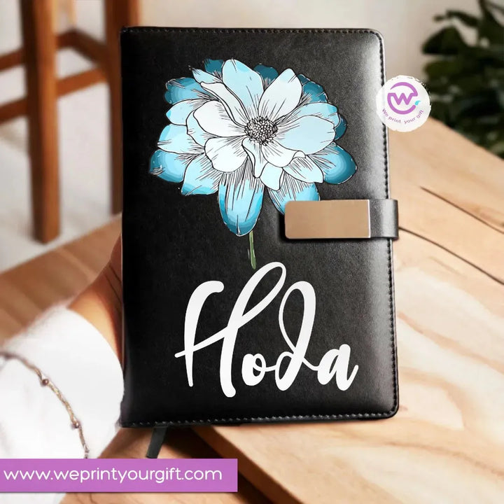 Leather Notebook with Magnetic clip-EN Names - WE PRINT