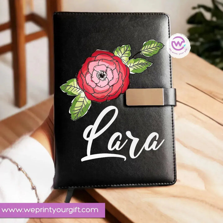 Leather Notebook with Magnetic clip-EN Names - WE PRINT