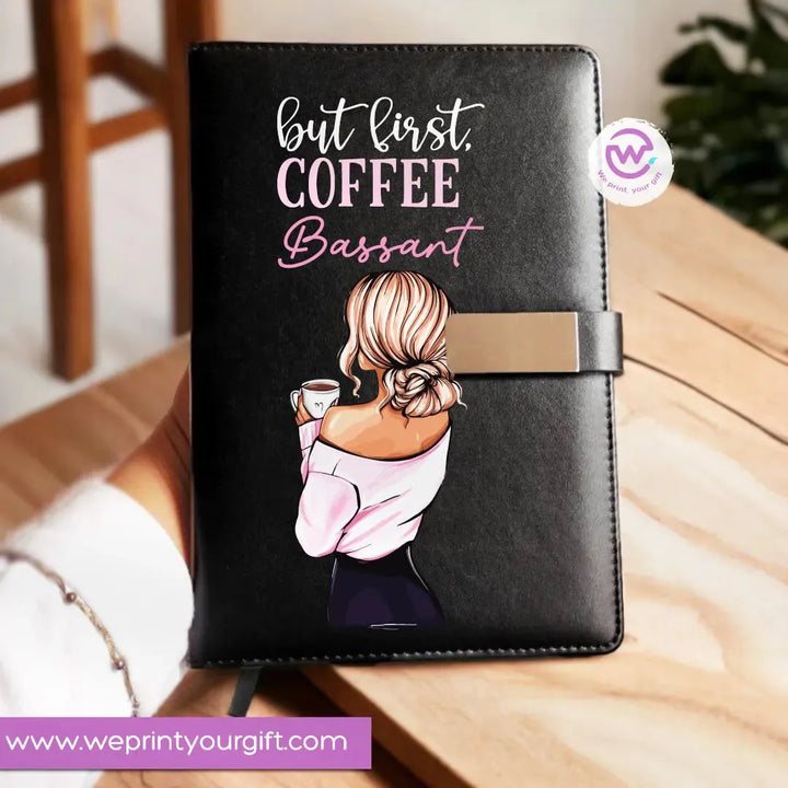 Leather Notebook with Magnetic clip-Motivational EN quotes - WE PRINT