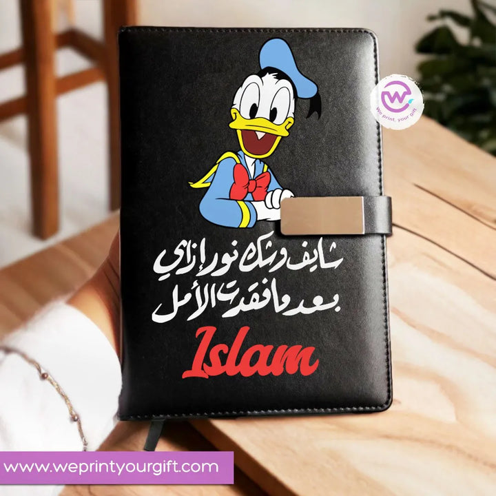 Leather Notebook with Magnetic clip-Sarcastic Memes - WE PRINT