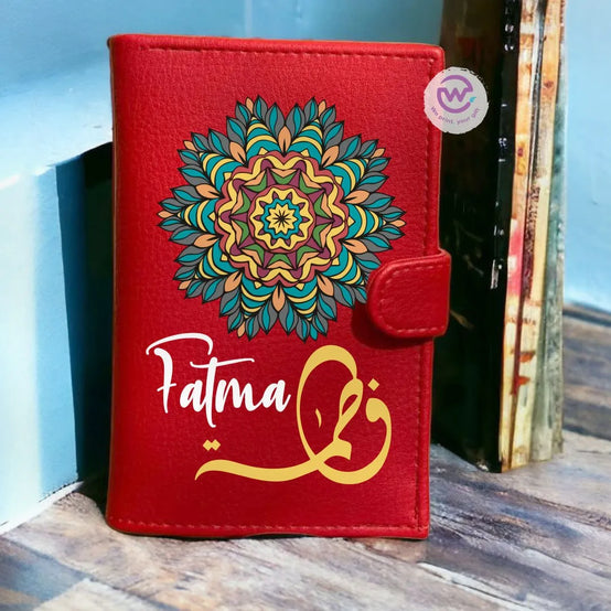 Leather wallet for women- Mandala - WE PRINT