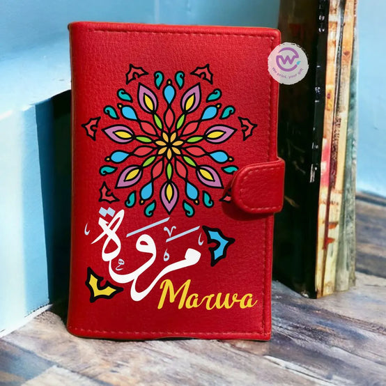 Leather wallet for women- Mandala - WE PRINT