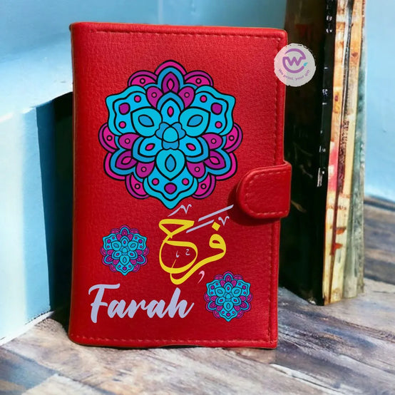 Leather wallet for women- Mandala - WE PRINT