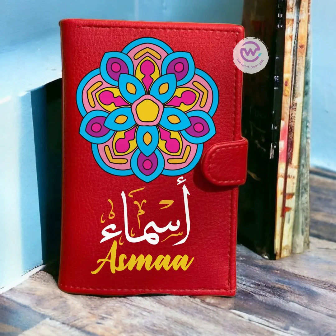 Leather wallet for women- Mandala - WE PRINT