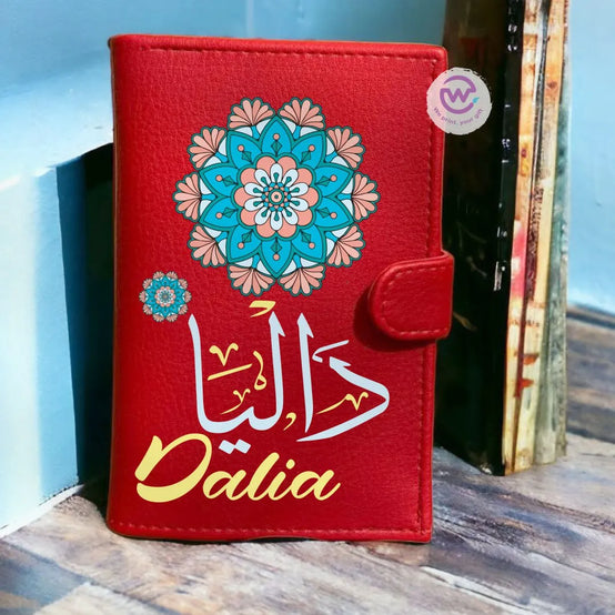Leather wallet for women- Mandala - WE PRINT