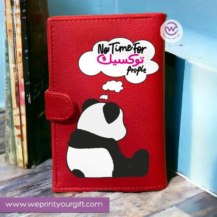 Leather wallet for women -Panda - WE PRINT