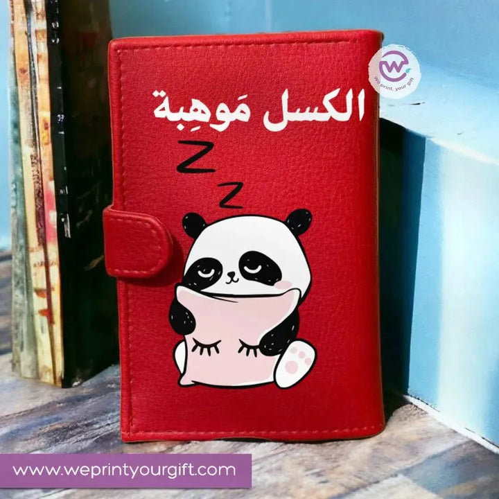 Leather wallet for women -Panda - WE PRINT