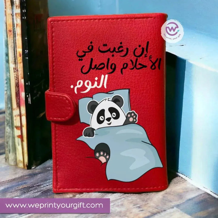 Leather wallet for women -Panda - WE PRINT