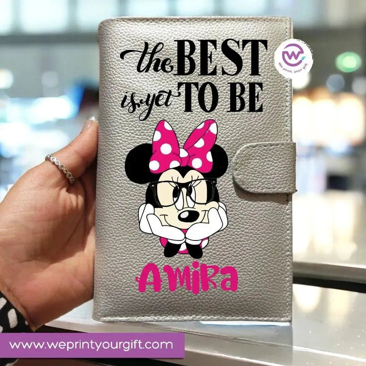 Leather wallet for women-silver -Minnie Mouse - WE PRINT