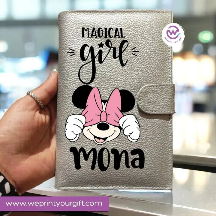 Leather wallet for women-silver -Minnie Mouse - WE PRINT