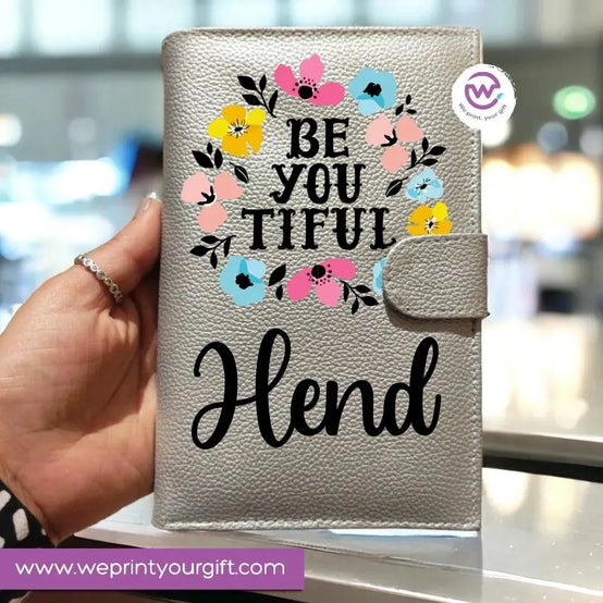 Leather wallet- inspirational quotes with Names - WE PRINT