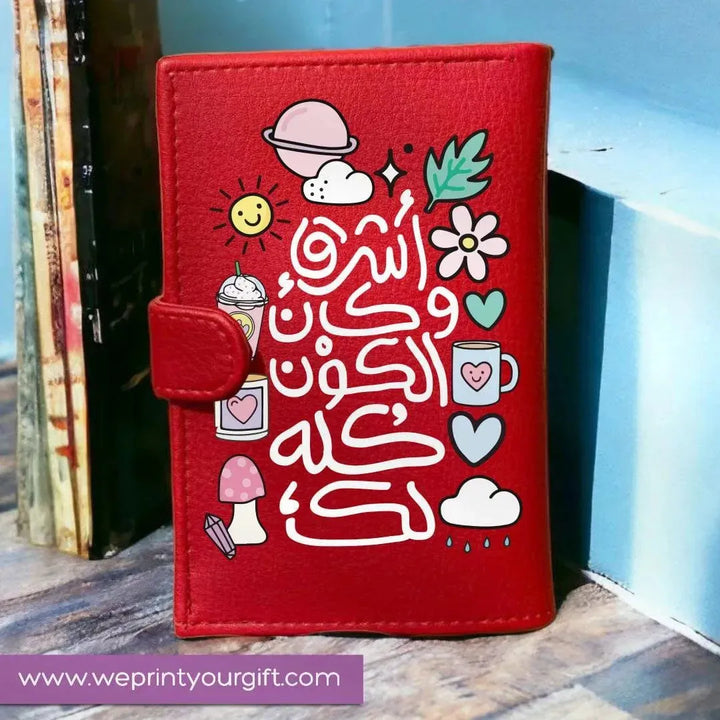 Leather wallet -Red-Motivational quotes - WE PRINT