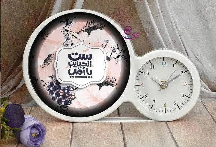 Lighting Mirror With Clock - Mom - WE PRINT