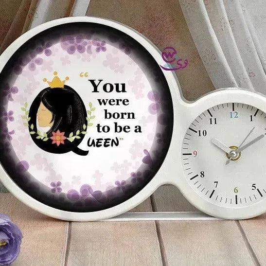 Lighting Mirror With Clock - Mom - WE PRINT