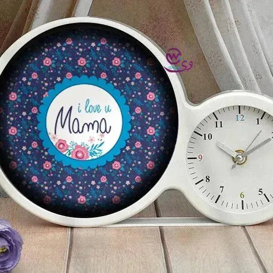 Lighting Mirror With Clock - Mom - WE PRINT