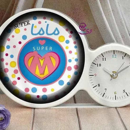 Lighting Mirror With Clock - Mom - WE PRINT