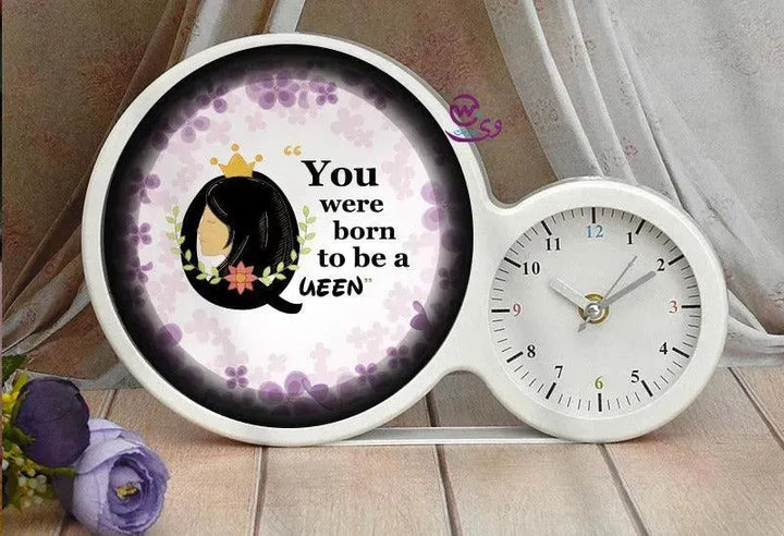 Lighting Mirror With Clock - Mom - WE PRINT