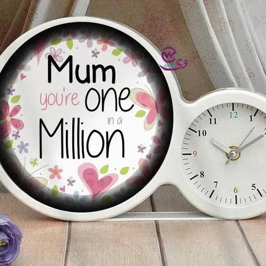 Lighting Mirror With Clock - Mom - WE PRINT