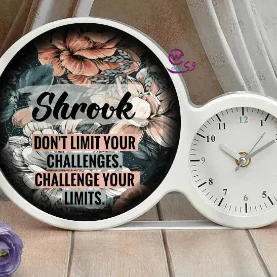 Lighting Mirror With Clock - Names - WE PRINT