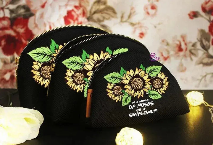 Make-up cases set - Sunflower Names - WE PRINT