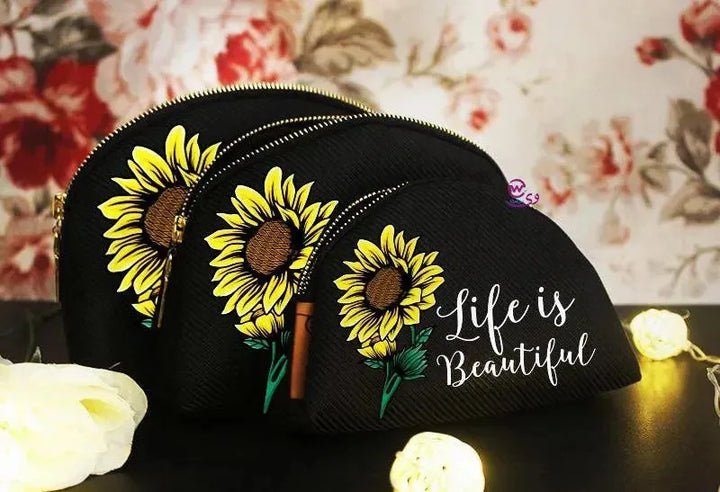 Make-up cases set - Sunflower Names - WE PRINT