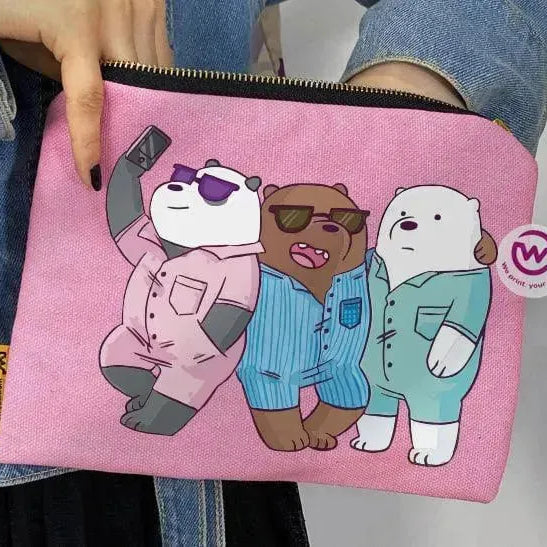 Makeup & Pencil Case-Cottons Duck - Three Bears - WE PRINT
