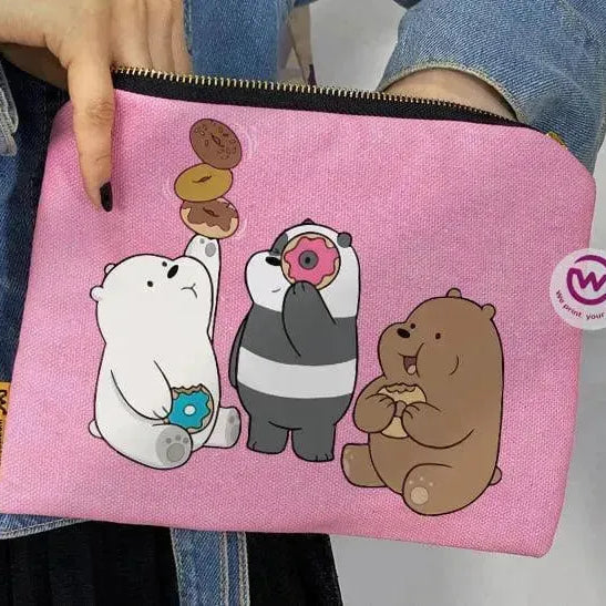 Makeup & Pencil Case-Cottons Duck - Three Bears - WE PRINT