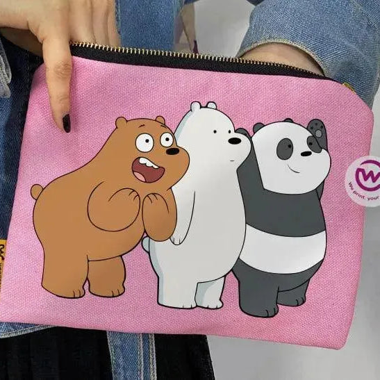 Makeup & Pencil Case-Cottons Duck - Three Bears - WE PRINT