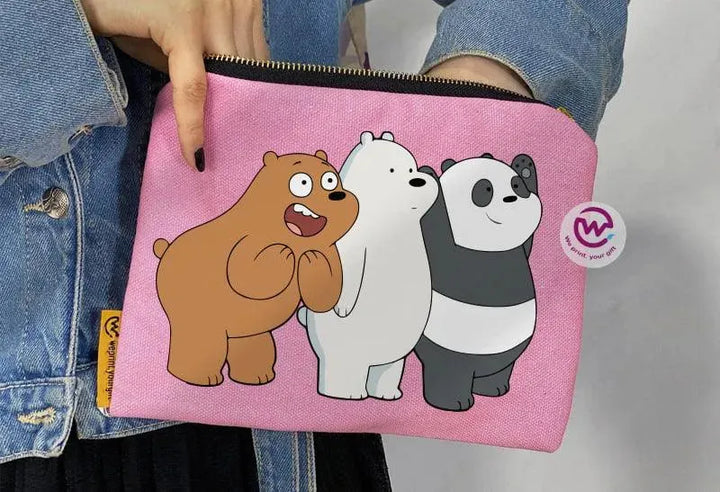 Makeup & Pencil Case-Cottons Duck - Three Bears - WE PRINT