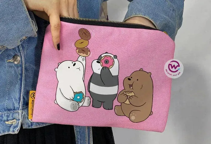 Makeup & Pencil Case-Cottons Duck - Three Bears - WE PRINT