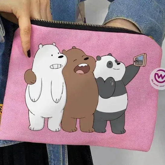 Makeup & Pencil Case-Cottons Duck - Three Bears - WE PRINT