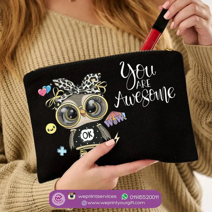 Makeup & Pencil Case- Owl-B - WE PRINT