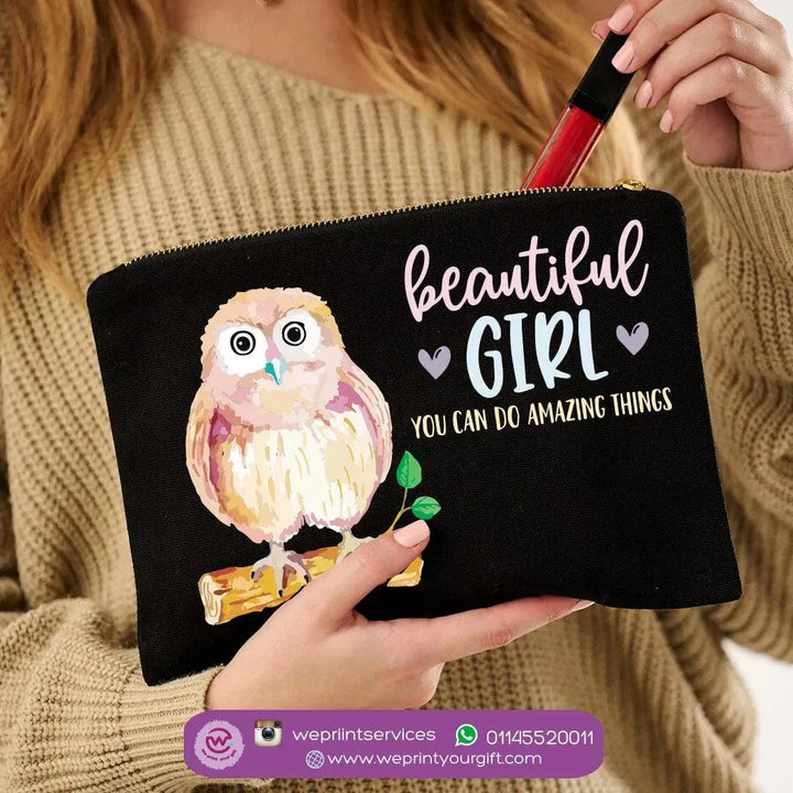 Makeup & Pencil Case- Owl-B - WE PRINT