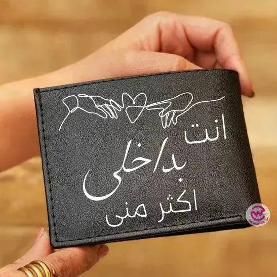 Men Leather Wallet- Love is - WE PRINT